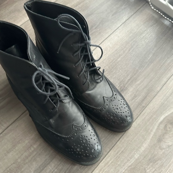 Boemos Black Leather Women’s Black Boots Made in Italy - Picture 2 of 9